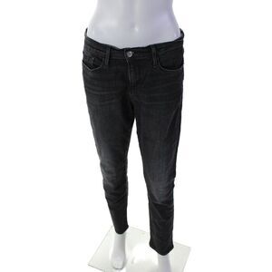 Frame Womens Le Garcon High Rise Skinny Leg Crossroads Jeans Black Cotton Size 2
